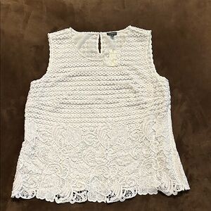 Talbots Ivory Lace Sleeveless Blouse size 14